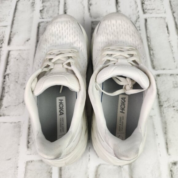 Hoka One One Clifton 8 Women's Sz 8 D Wide White Gym Run Train Athletic Sneakers - Picture 6 of 10